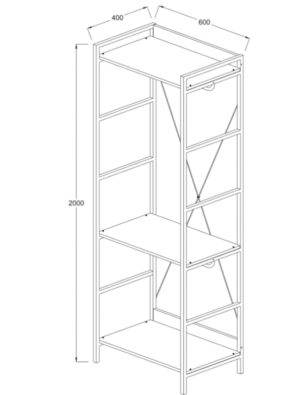 Claire 3 Shelf Open Wardrobe in Riviera Oak - Image 8