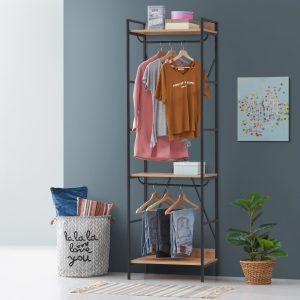 Claire 3 Shelf Open Wardrobe in Riviera Oak