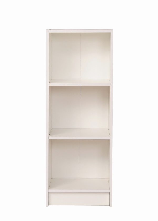 Essentials Medium Narrow Bookcase in White - Image 2