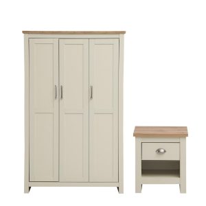 Lisbon 2 Piece Set – 3 Door Wardrobe and 1 Drw Bedside