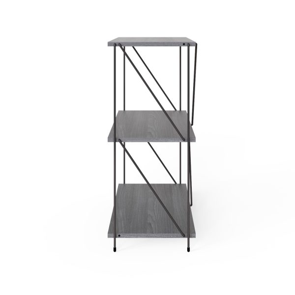 Leyo Living 3 Tier Bookcase in Grey - Image 4