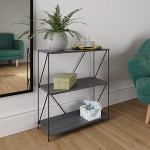 Leyo Living 3 Tier Bookcase in Grey