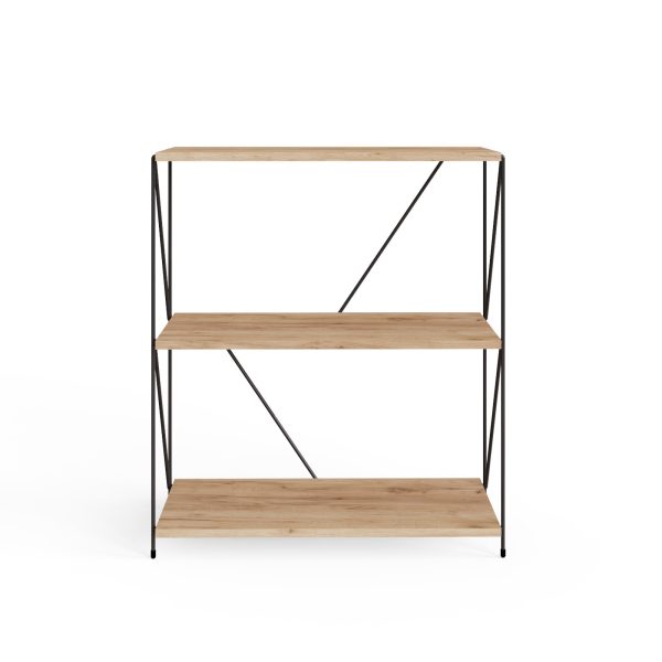 Leyo Living 3 Tier Bookcase in Oak - Image 3