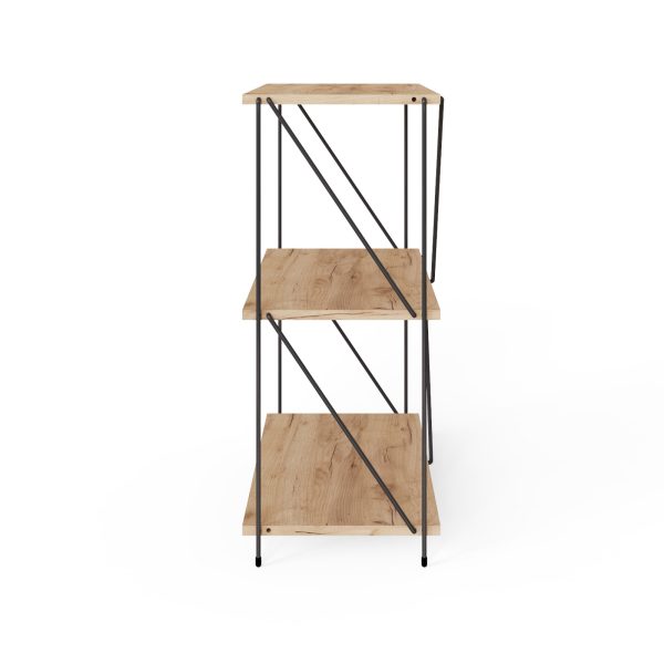 Leyo Living 3 Tier Bookcase in Oak - Image 4