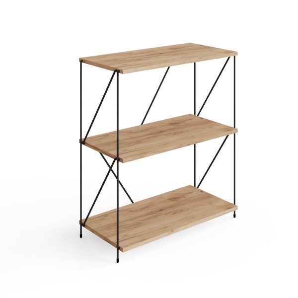 Leyo Living 3 Tier Bookcase in Oak - Image 2