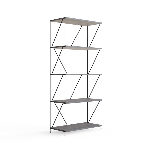 Leyo Living 5 Tier Shelving Unit in Grey - Image 2