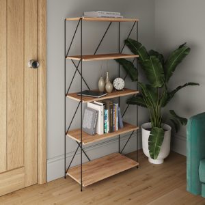 Leyo Living 5 Tier Shelving Unit in Oak