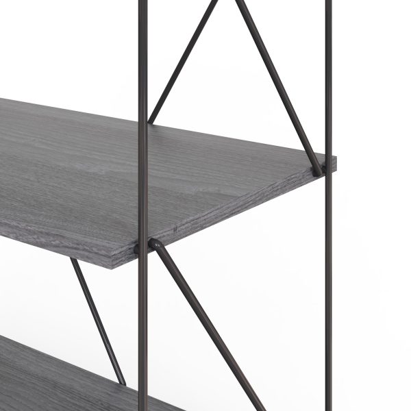 Leyo Living 6 Tier Bookcase Storage Unit in Grey - Image 5