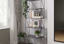 Leyo Living 6 Tier Bookcase Storage Unit in Grey