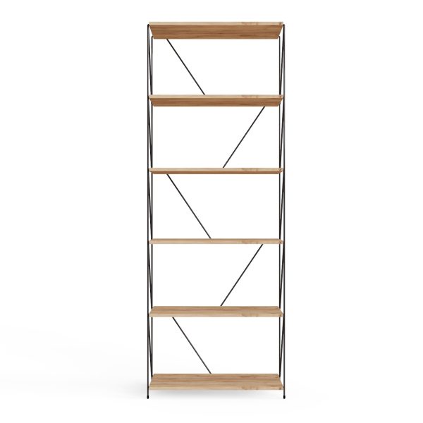 Leyo Living 6 Tier Bookcase Storage Unit in Oak - Image 3