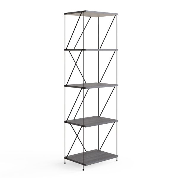 Leyo Living Open Display Unit and Bookcase in Grey - Image 2