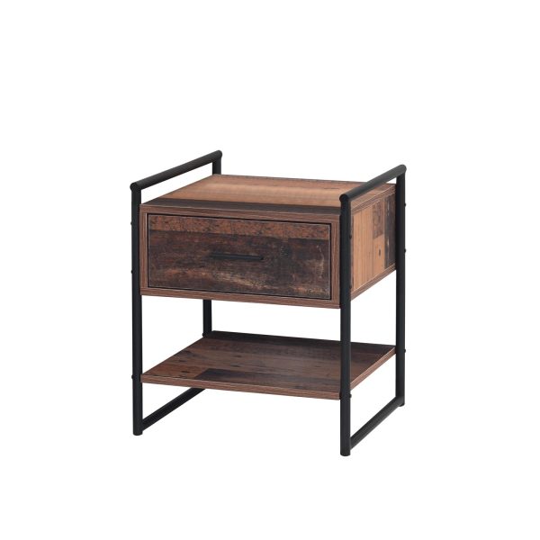 Abbey Nightstand with 1 Drawer in Rustic Oak - Image 5