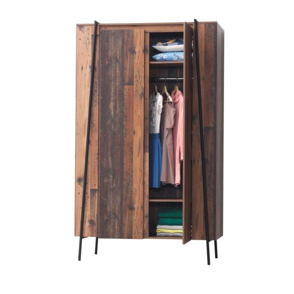 Abbey 2 Door Wardrobe in Rustic Oak - Image 2