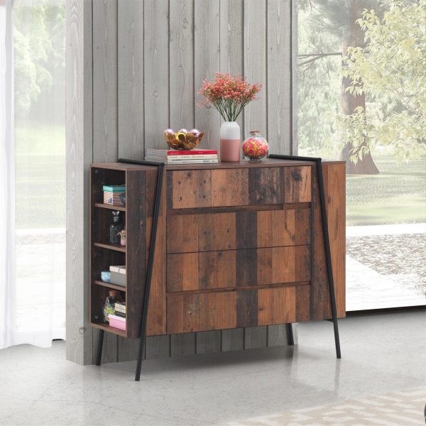 Abbey Chest of 4 Drawers in Rustic Oak