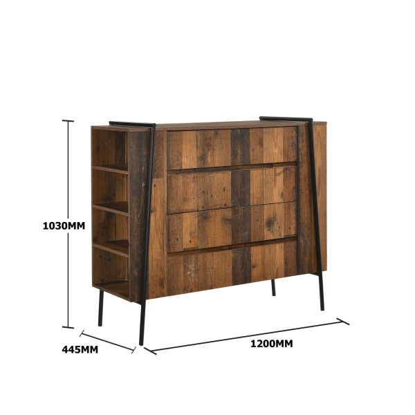 Abbey Chest of 4 Drawers in Rustic Oak - Image 8