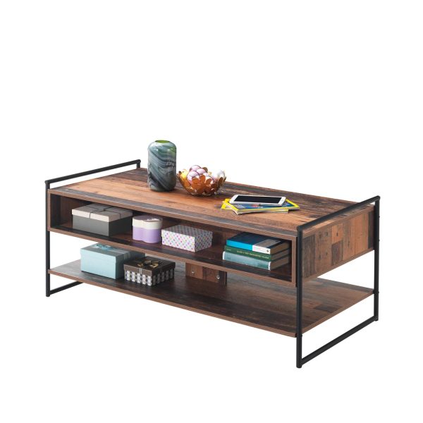 Abbey Coffee Table with 3 Drawers in Rustic Oak - Image 4