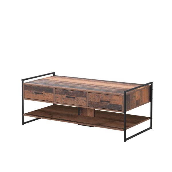 Abbey Coffee Table with 3 Drawers in Rustic Oak - Image 5