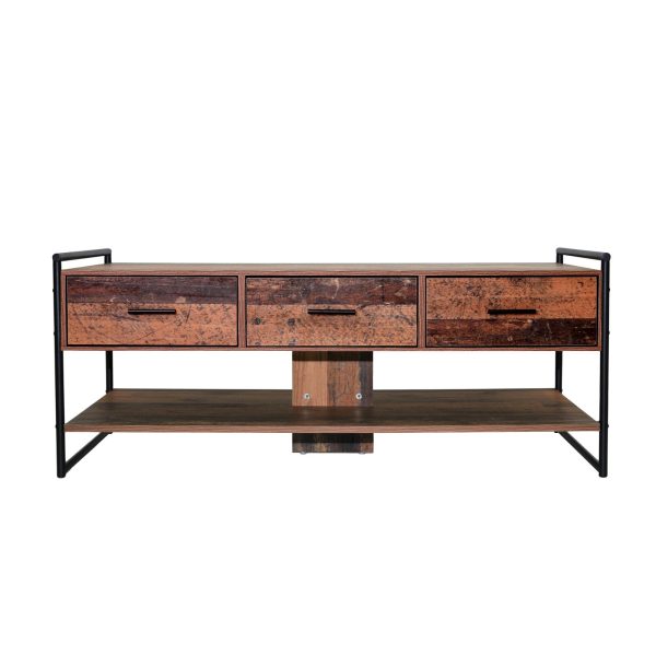 Abbey Coffee Table with 3 Drawers in Rustic Oak - Image 6