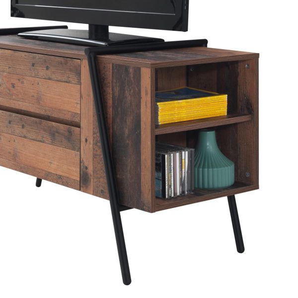 Abbey TV Cabinet with 2 Drawers in Rustic Oak - Image 6