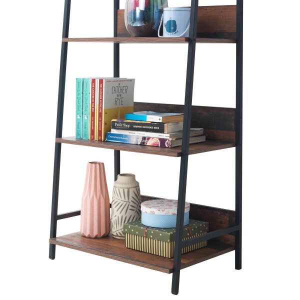 Abbey Bookcase with 4 Shelves in Rustic Oak - Medium - Image 4