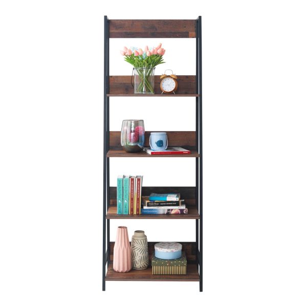 Abbey Bookcase with 4 Shelves in Rustic Oak - Medium - Image 6