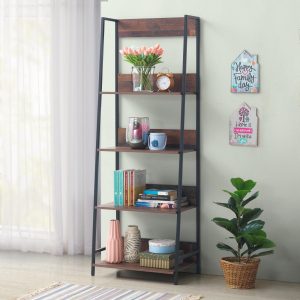 Abbey Bookcase with 4 Shelves in Rustic Oak – Medium