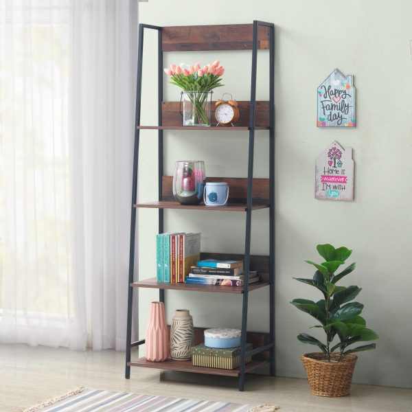 Abbey Bookcase with 4 Shelves in Rustic Oak - Medium