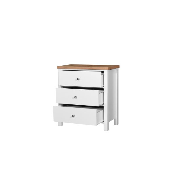 Astbury 3 Drawer Chest in White and Oak - Image 3