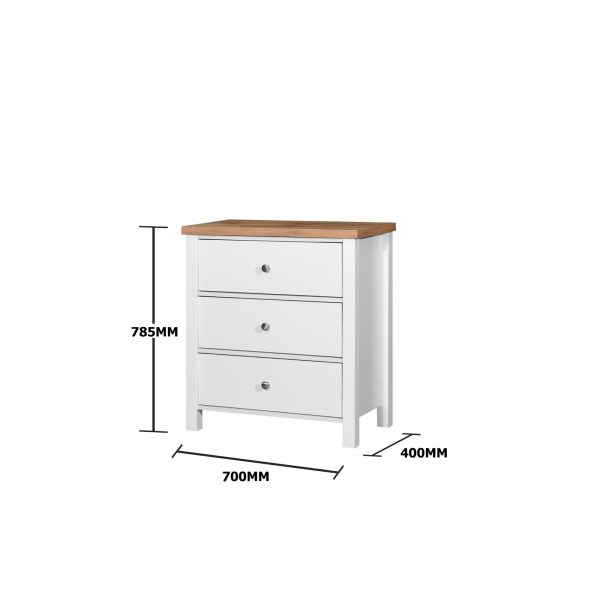 Astbury 3 Drawer Chest in White and Oak - Image 5