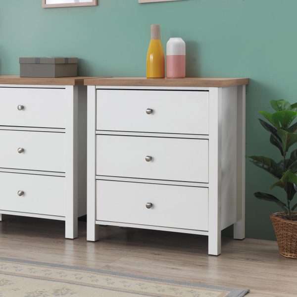 Astbury 3 Drawer Chest in White and Oak