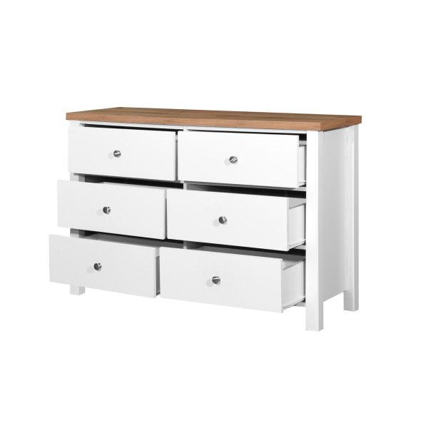 Astbury 6 Drawer Chest in White and Oak - Image 3