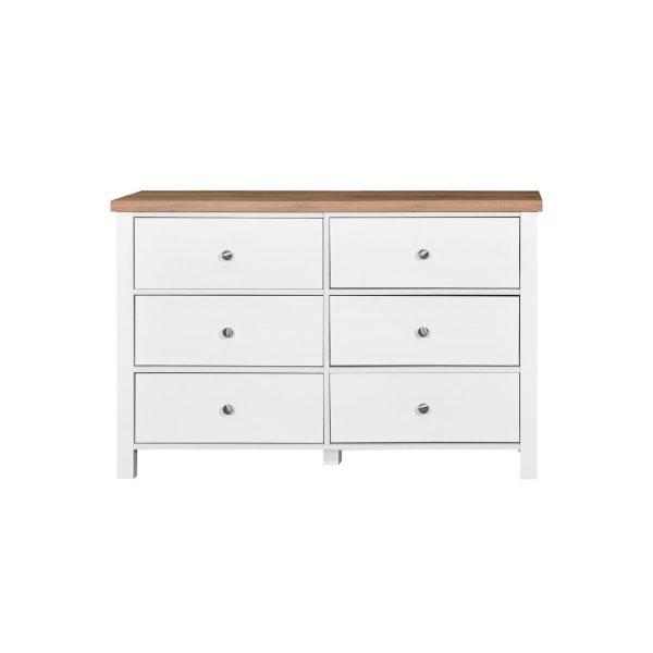 Astbury 6 Drawer Chest in White and Oak - Image 4