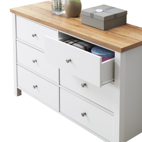 Astbury 6 Drawer Chest in White and Oak - Image 6