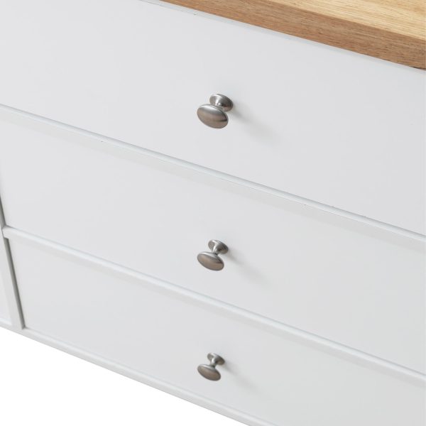 Astbury 6 Drawer Chest in White and Oak - Image 7