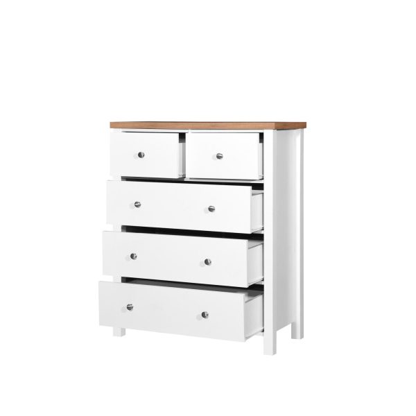 Astbury 2+3 Drawer Chest in White and Oak - Image 3