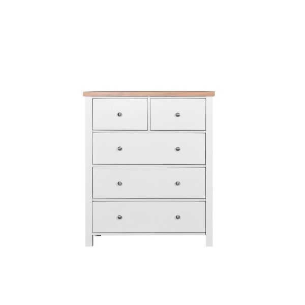 Astbury 2+3 Drawer Chest in White and Oak - Image 4