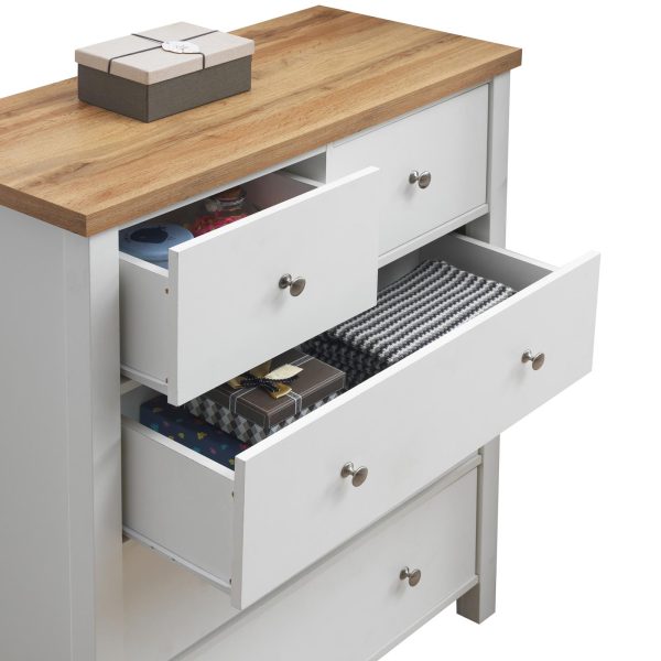 Astbury 2+3 Drawer Chest in White and Oak - Image 6