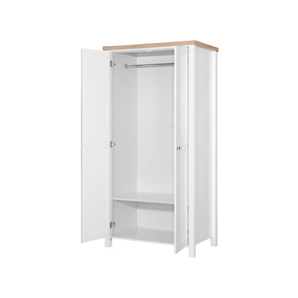 Astbury 2 Door Wardrobe in White and Oak - Image 4