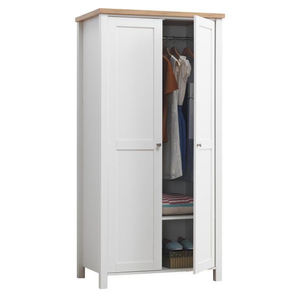 Astbury 2 Door Wardrobe in White and Oak - Image 8