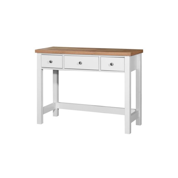 Astbury Dressing Table with 3 Drawers in White and Oak - Image 4