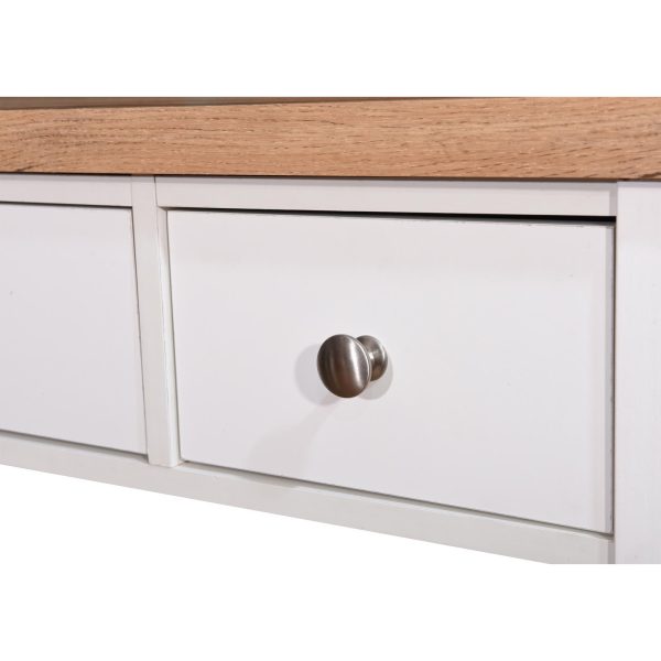 Astbury Dressing Table with 3 Drawers in White and Oak - Image 11