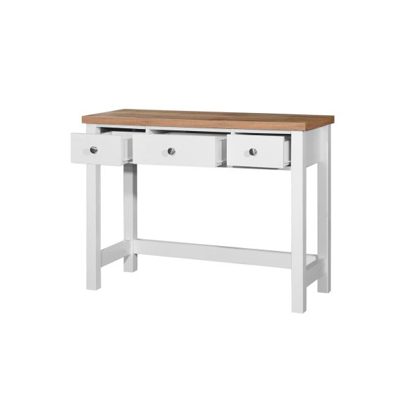 Astbury Dressing Table with 3 Drawers in White and Oak - Image 3