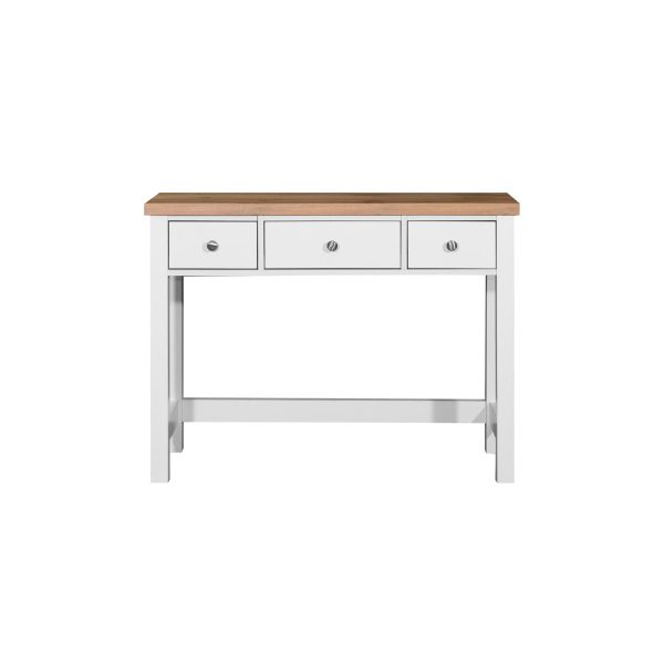 Astbury Dressing Table with 3 Drawers in White and Oak - Image 2