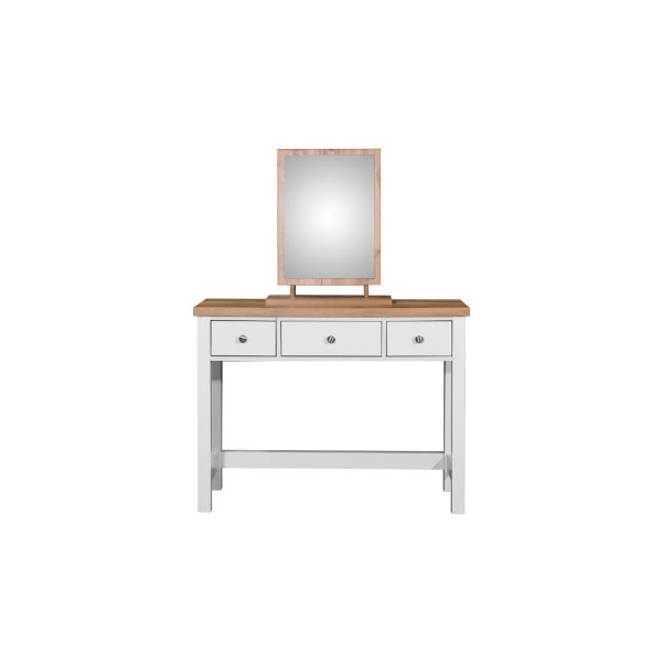 Astbury Dressing Table with 3 Drawers in White and Oak - Image 6