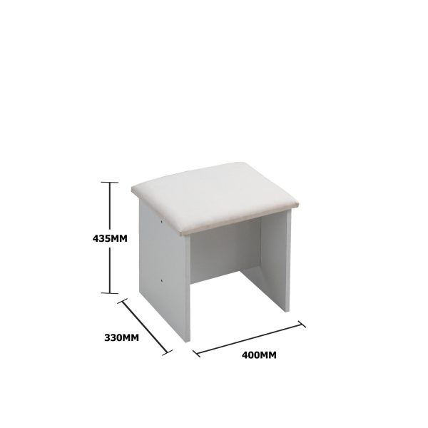 Astbury Cushioned Stool in White - Image 2