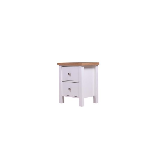 Astbury Nightstand with 2 Drawers in White and Oak - Image 10