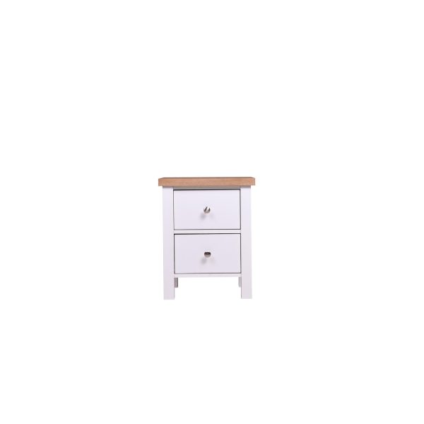 Astbury Nightstand with 2 Drawers in White and Oak - Image 7