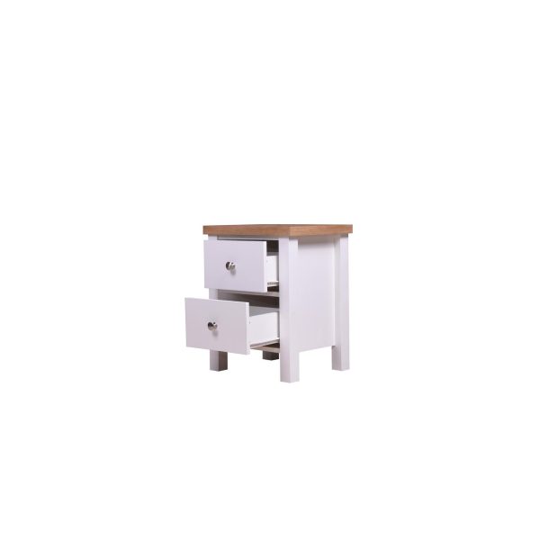 Astbury Nightstand with 2 Drawers in White and Oak - Image 8