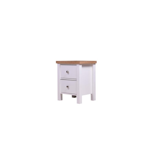 Astbury Nightstand with 2 Drawers in White and Oak - Image 9