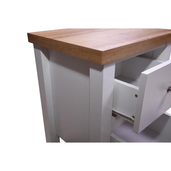 Astbury Nightstand with 2 Drawers in White and Oak - Image 6